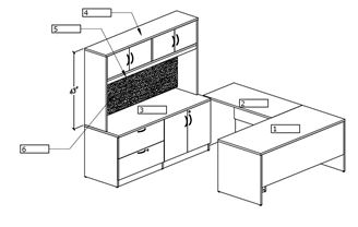 Picture of U Shape Desk Station with Storage Credenza