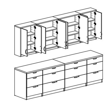 Picture of Lateral File Storage Center with Wall Mount Cabinets