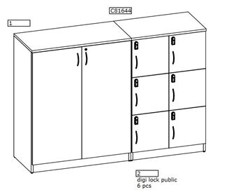 Picture of Storage Cabinet with Digital Lock Cubbies