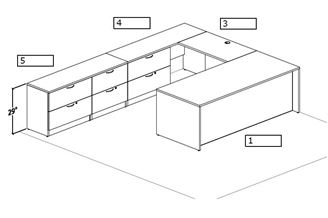 Picture of U Shape Desk Station with Lateral Storage Credenza