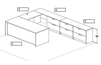 Picture of U Shape Desk Station with Lateral Storage Credenza