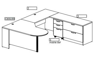 Picture of Peninsula U Shape Desk Workstation