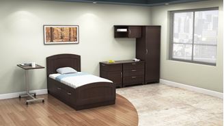 Picture of Healthcare, Dormitory Bed with Wardrobe Dresser Storage