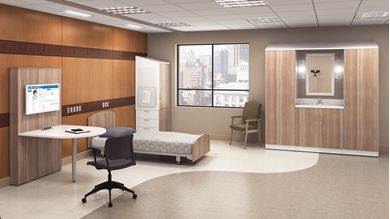 Picture of Healthcare, Dormitory Bed with Wardrobe Dresser Storage and Meeting Table