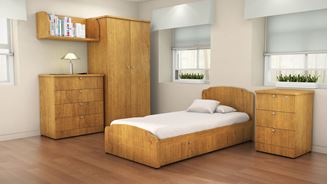 Picture of Healthcare, Dormitory Bed with Wardrobe and Dresser Storage