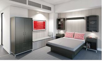 Picture of Healthcare, Dormitory Bed with Wardrobe and Bedside Table
