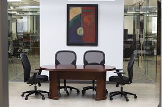 Picture of 6' Racetrack Conference Table with Ergonomic Chairs