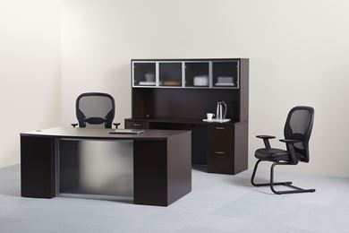 Picture of Executive Office Desk Suite with Storage Credenza