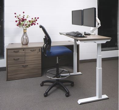 Picture of Powered Height Adjustable Table with Storage Credenza