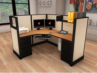 Picture of 5' x 6' Powered L Shape Cubicle Workstation