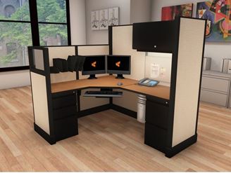Picture of 5' x 6' Powered L Shape Cubicle Workstation