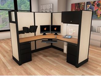 Picture of 6' x 6' Powered L Shape Cubicle Workstation