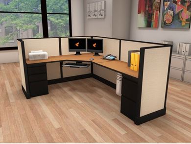 Picture of 6' x 8' Powered L Shape Cubicle Workstation