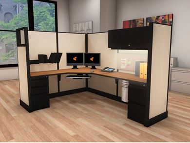 Picture of 6' x 8' Powered L Shape Cubicle Workstation
