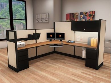Picture of 8' x 8' Powered L Shape Cubicle Workstation