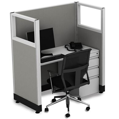 Picture of 4' Powered Telemarketing Cubicle Workstation
