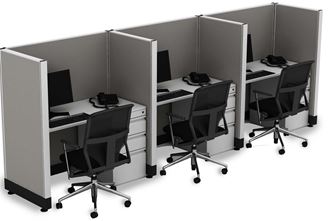 Picture of Triple Pack, 4' Powered Telemarketing Cube Workstation