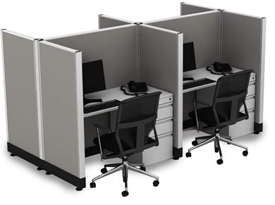 Picture of Quad Pack, 4' Powered Telemarketing Cube Workstation