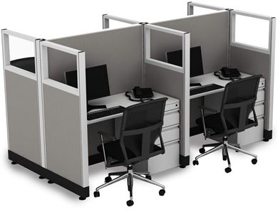 Picture of Quad Pack, 4' Powered Telemarketing Cube Workstation