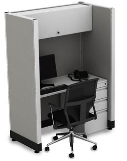 Picture of 4' Powered Telemarketing Cubicle Workstation