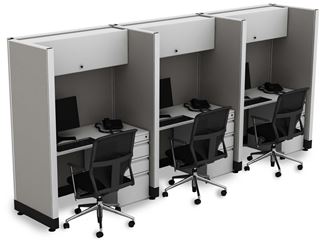 Picture of Triple Pack, 4' Powered Telemarketing Cube Workstation