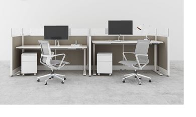 Picture of Two Person, Powered Height Adjustable Cubicle Workstation