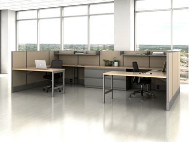 Picture of Two Person Shared U Shape Cubicle Workstation