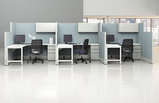 Picture of Cluster of 3 Person, L Shape Cubicle Workstation