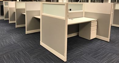 Picture of Cluster of 5, 6' Powered Straight Surface Cubicle Workstation