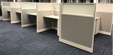 Picture of Cluster of 5, 6' Powered Straight Surface Cubicle Workstation