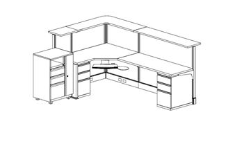 Picture of L Shape Reception Desk Workstation