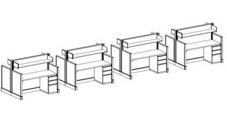 Picture of Pack of 4, Two Person Computer Cube Station