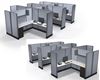 Picture of Pack of 2, Cluster of Six Person L Shape Cube Workstation