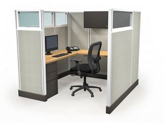 Picture of 6' x 6' L Shape Cube Workstation with Filing Storage
