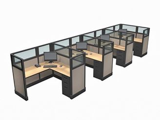 Picture of Cluster of 4 Person, 5' x 5' Cube Workstation