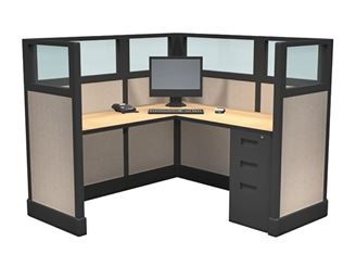 Picture of 5' x 5' Powered L Shape Cubicle Workstation