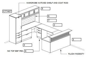 Picture of U Shape Desk Station with Reception Counter and Storage