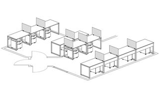 Picture of Set of 11, Computer Desk Workstation with Filing Pedestal