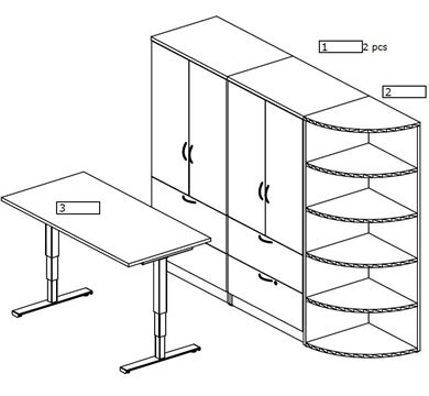 Picture of Powered Height Adjustable Table with Lateral Storage