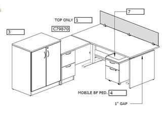 Picture of Powered Height Adjustable Table with Storage Cabinet