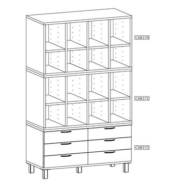 Picture of Open Storage Cabinet with Drawer Filing