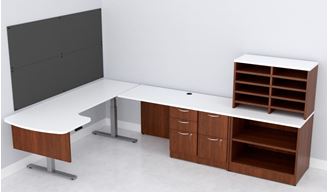 Picture of Powered Height Adjustable U Shape Desk Workstation