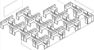 Picture of Room Set, 42 Powered L Shape Cubicle Workstations