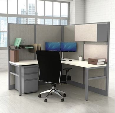 Picture of 72" L Shape Cubicle Desk Workstation