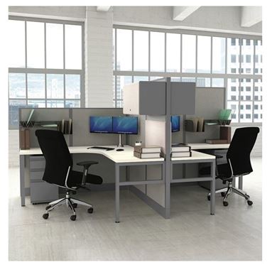 Picture of Two Person, 72" L Shape Cubicle Desk Workstation