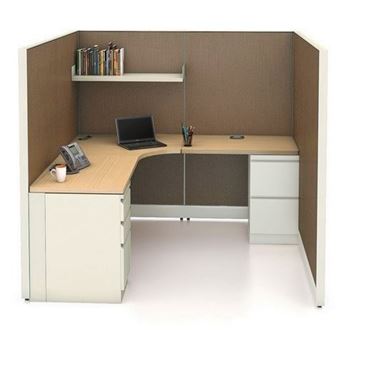 Picture of 6' Powered L Shape Cubicle Workstation