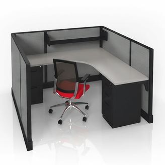 Picture of Corner Curve, 6' Powered L Shape Cubicle Workstation