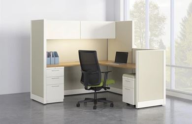 Picture of 72" L Shape Powered Cubicle Workstation