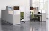 Picture of Cluster of Two Person, Powered L Shape Cubicle Workstation with Wardrobe Storage