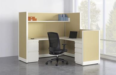 Picture of 72" L Shape Powered Cubicle Workstation
